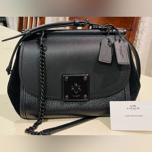 Coach black leather crossbody bag